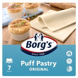 BORG'S PUFF PASTRY SHEETS 1.2KG (7 SHEETS)