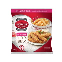 INGHAM SALT & VINEGAR CHICKEN TENDERS 1KG