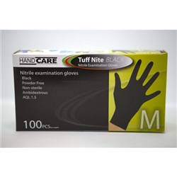 PLUSPAK BLACK NITRILE P/FREE GLOVE MED 100's