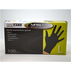 PLUSPAK BLACK NITRILE P/FREE GLOVE LGE 100's