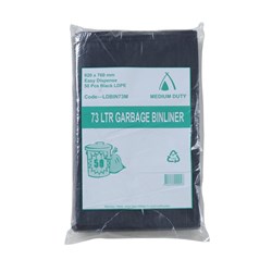 HUHTAMAKI BLACK GARBAGE BAG 72-75LT 50's