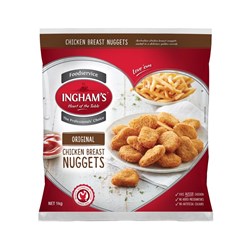 INGHAM CRUMBED CHICKEN BREAST NUGGETS 1KG