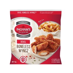 INGHAM DEVIL CHICKEN WYNGZ BONELESS 1KG
