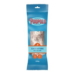 PUOPOLO - ARTISAN SALAMI  CACCIATORE HOT 8 X 200GM