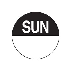 DATE DOTS 24MM ROUND SUNDAY 1000's