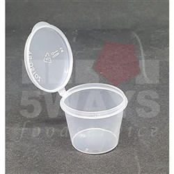 25ML SAUCE CUP HINGED LID 2000's