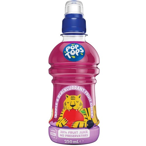 POP TOPS APPLE BLACKCURRANT JUICE 24 X 250ML