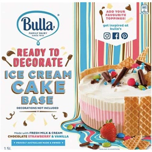 BULLA ICE CREAM CAKE BASE 4 X 1.5LT