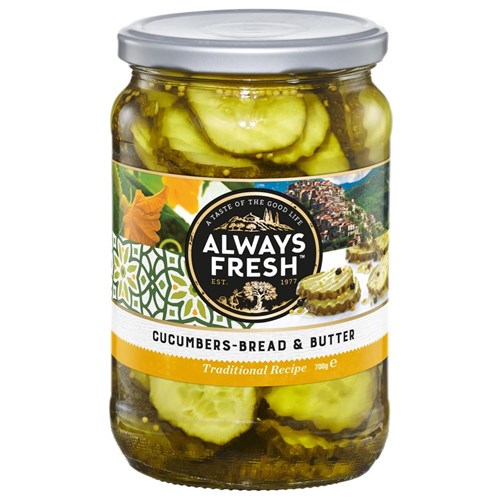 ALWAYS FRESH BREAD AND BUTTER CUCUMBER 6 X 700GM