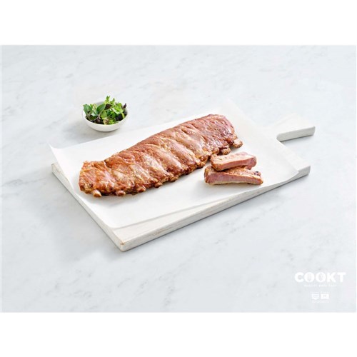 COOKT SEASONED SMOKED PORK RIBS KG (AVG 1.3KG) (6's)