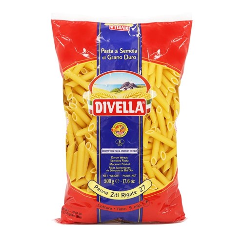DIVELLA PASTA PENNE RIGATI #27 24 X 500GM
