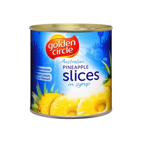 GOLDEN CIRCLE PINEAPPLE SLICED IN SYRUP 450GM