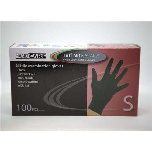 PLUSPAK BLACK NITRILE P/FREE GLOVE SML 100's