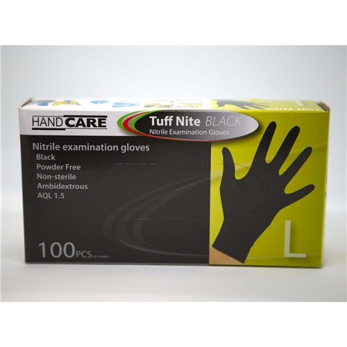 PLUSPAK BLACK NITRILE P/FREE GLOVE LGE 100's