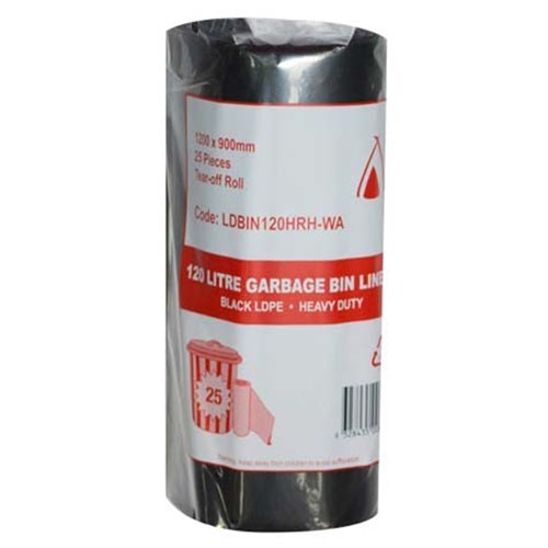 TAILORED BLACK GARBAGE BAG 120LT H/DUTY 100's