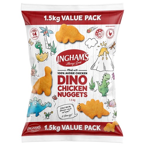 INGHAM DINO CHICKEN NUGGETS 1.5KG