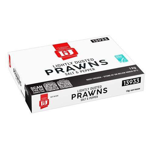 I&J DUSTED SALT & PEPPER PRAWN 3 X 1KG