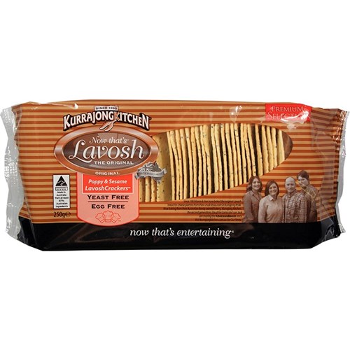 KURRAJONG KITCHEN LAVOSH CRISP BREAD BISCUIT 250GM