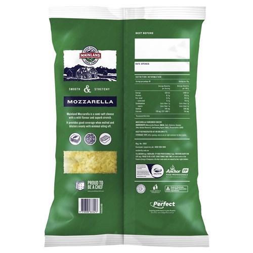 MAINLAND DELI MOZZARELLA SHRED 2KG