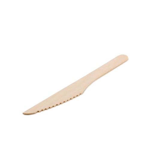 DETPAK 165MM WOODEN KNIFE CUTLERY 100's