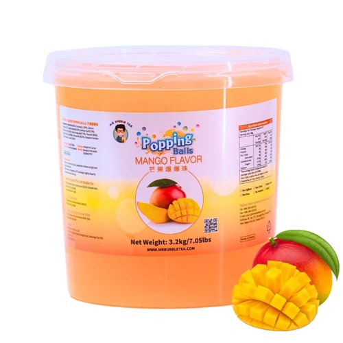 MR BUBBLE TEA MANGO POPPING BALLS 4 X 3.2KG