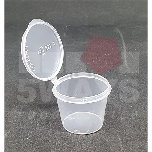 25ML SAUCE CUP HINGED LID 2000's