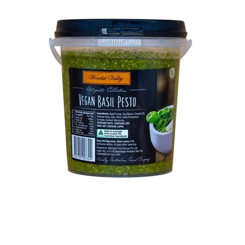 WOMBAT VALLEY VEGAN BASIL PESTO 1KG